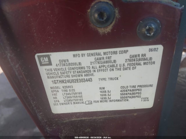 2002 GMC SIERRA 2500HD SLE 照片 9