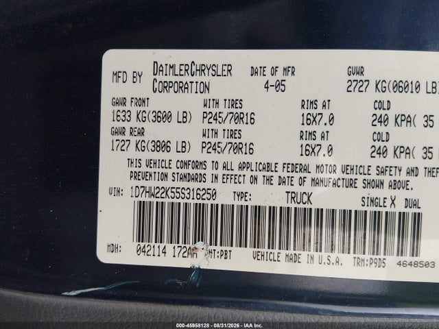 2005 Dodge DAKOTA ST photo 9