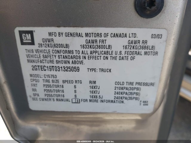 2003 GMC SIERRA 1500 SLE 照片 9