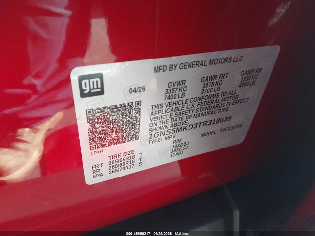 2026 CHEVROLET TAHOE LS 9
