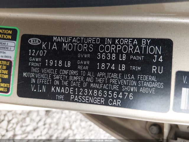 2008 KIA RIO LX 照片 9
