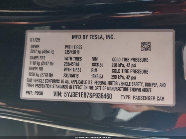 2025 TESLA MODEL 3 LONG RANGE ALL-WHEEL DRIVE 9