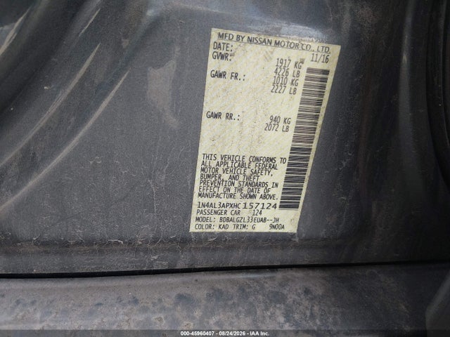 2017 NISSAN ALTIMA 2.5 S 9