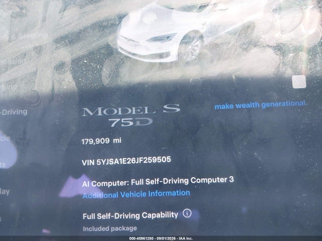 2018 TESLA MODEL S 100D/75D/P100D 14