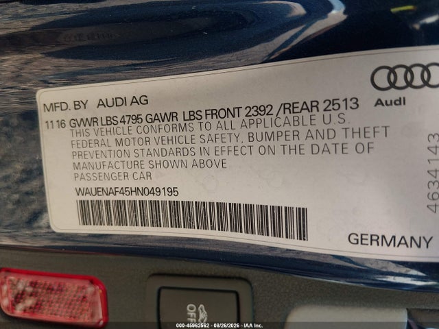 2017 AUDI A4 PREMIUM PLUS 9