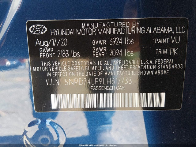 2020 HYUNDAI ELANTRA SE 9