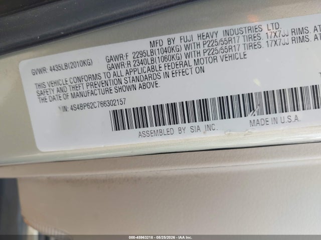 2006 Subaru OUTBACK 2.5I LIMITED 缩略图 9