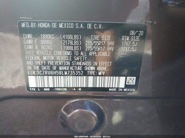 2020 HONDA HR-V AWD EX 9