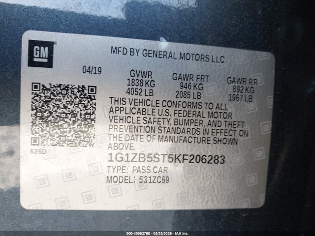 2019 CHEVROLET MALIBU 1LS 9