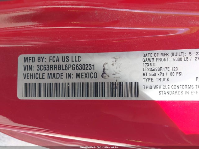 2023 RAM 3500 BIG HORN 4X4 8' BOX 9