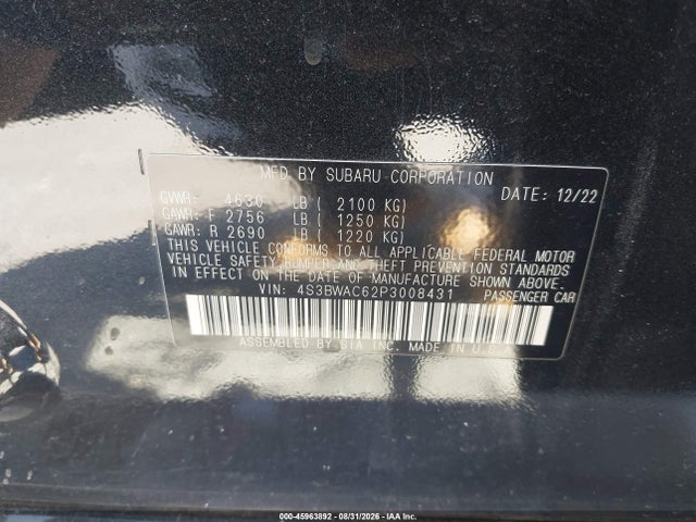 2023 SUBARU LEGACY PREMIUM 9