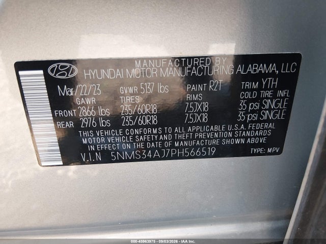 2023 HYUNDAI SANTA FE SEL 9