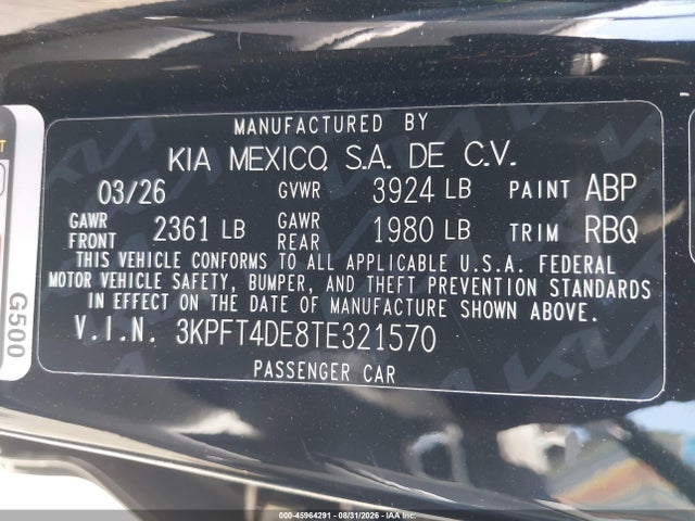 2026 KIA K4 LXS 9