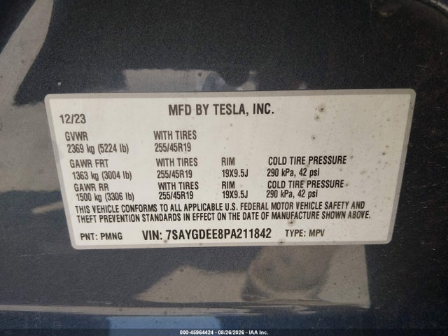 2023 TESLA MODEL Y AWD/LONG RANGE DUAL MOTOR ALL-WHEEL DRIVE 9
