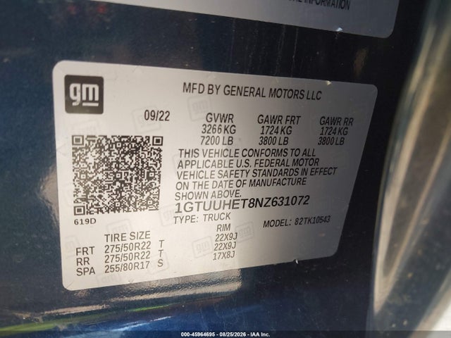 2022 GMC SIERRA 1500 4WD SHORT BOX DENALI ULTIMATE 9
