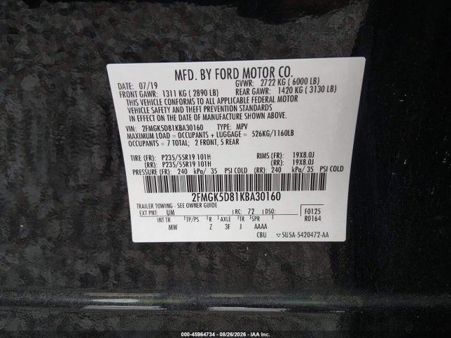 2019 FORD FLEX LIMITED 9