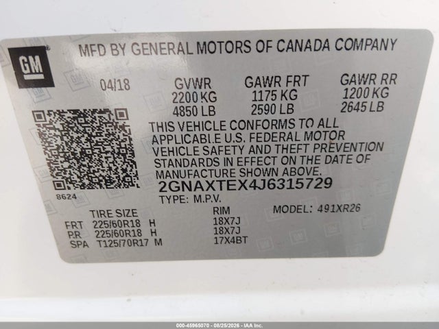 2018 CHEVROLET EQUINOX LT 9