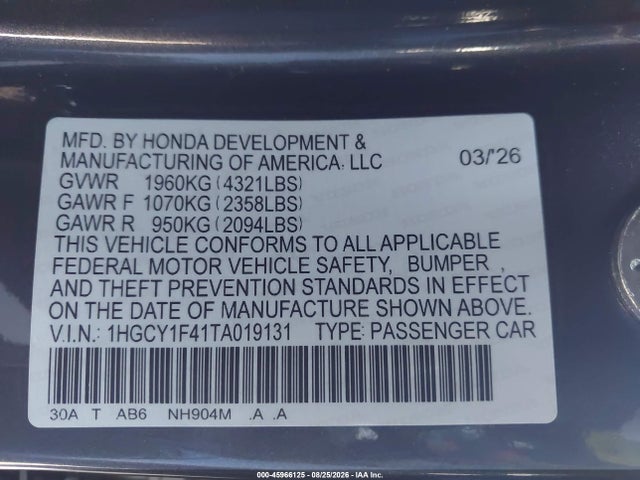 2026 HONDA ACCORD SE 9