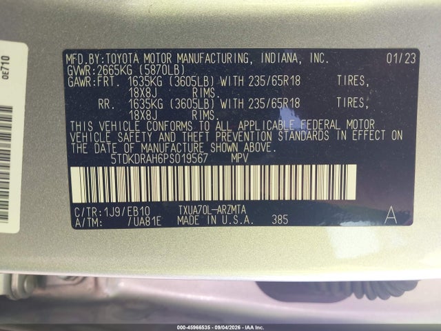 2023 TOYOTA HIGHLANDER XLE 9