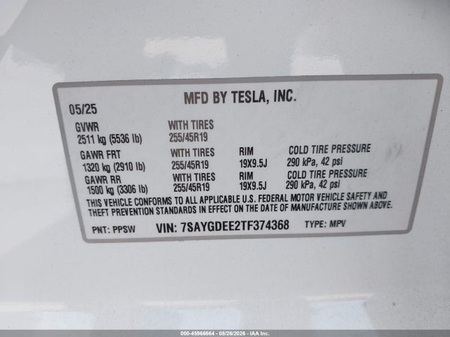 2026 TESLA MODEL Y ALL-WHEEL DRIVE/LONG RANGE LAUNCH SERIES/PREMIUM ALL-WHEEL DRIVE 9