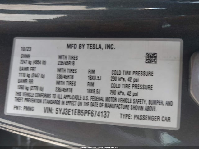 2023 TESLA MODEL 3 LONG RANGE DUAL MOTOR ALL-WHEEL DRIVE 9