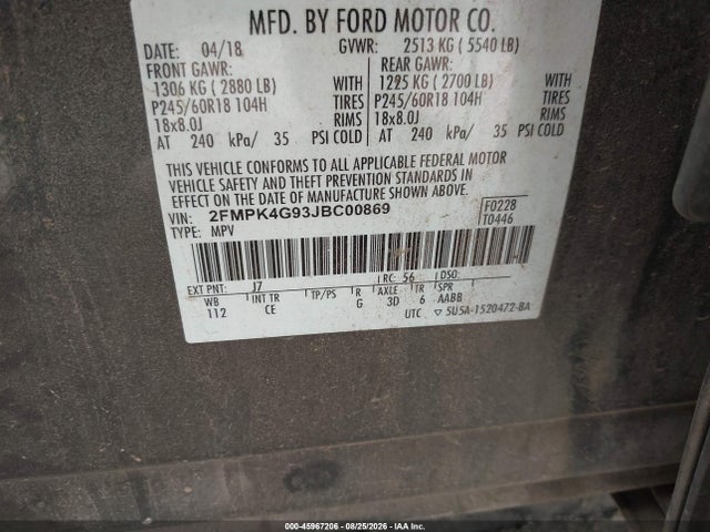 2018 FORD EDGE SE 9
