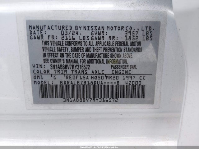 2024 Nissan SENTRA S XTRONIC CVT 照片 9