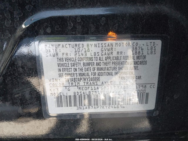 2019 NISSAN SENTRA S 9