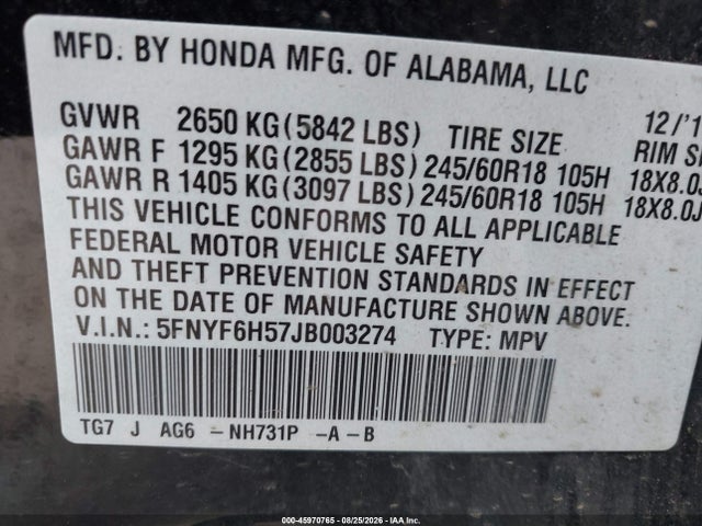 2018 HONDA PILOT EX-L 9
