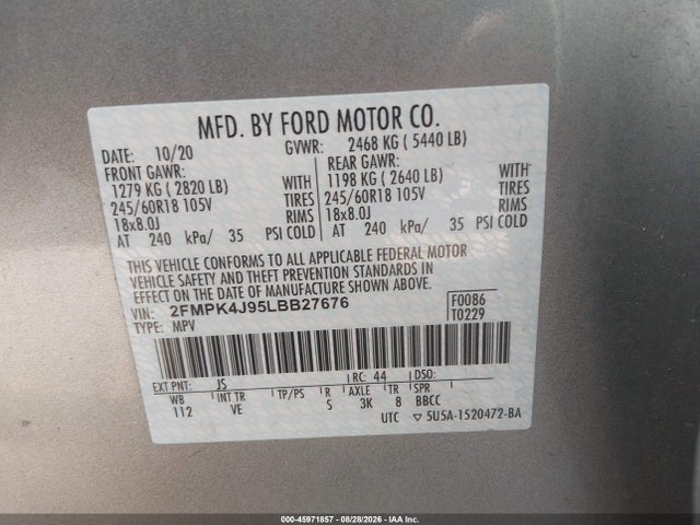 2020 FORD EDGE SEL 9