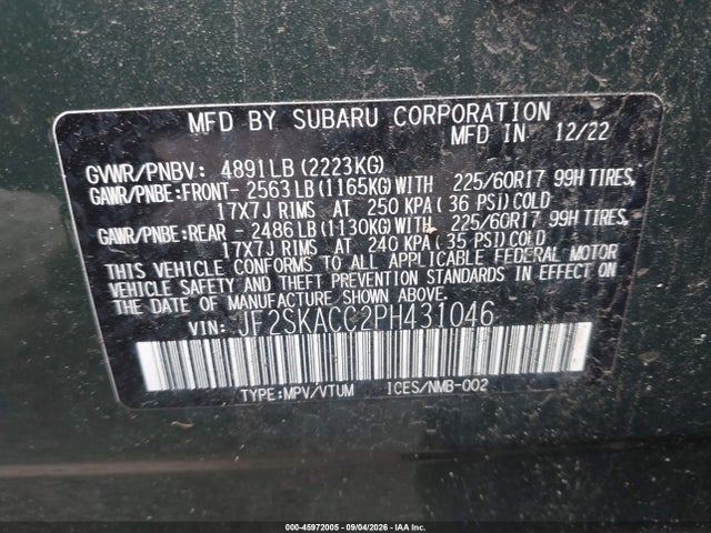 2023 SUBARU FORESTER 9