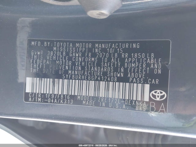 2016 Toyota COROLLA LE PLUS 照片 9