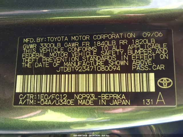 2007 Toyota YARIS 照片 9