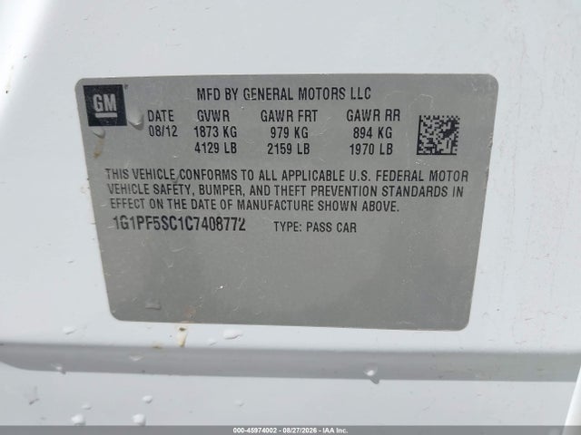 صورة 9 لـ 2012 Chevrolet CRUZE 1LT