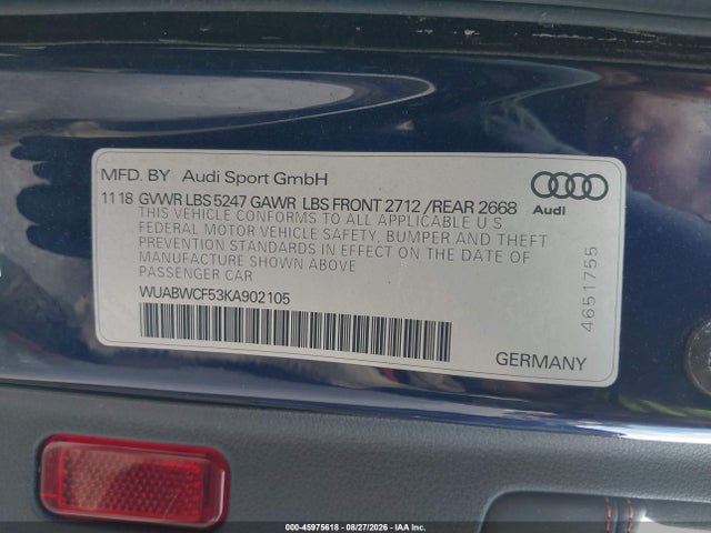 2019 AUDI RS 5 2.9T 照片 9