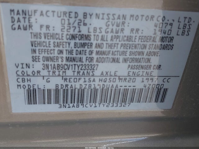2026 NISSAN SENTRA SV 9