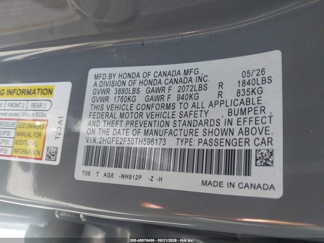 2026 HONDA CIVIC SPORT 9