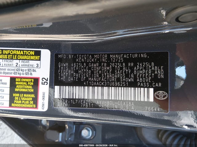 2026 TOYOTA CAMRY SE 9
