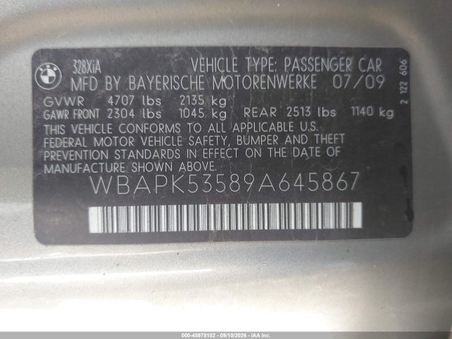 2009 BMW 328I XDRIVE — фото 9