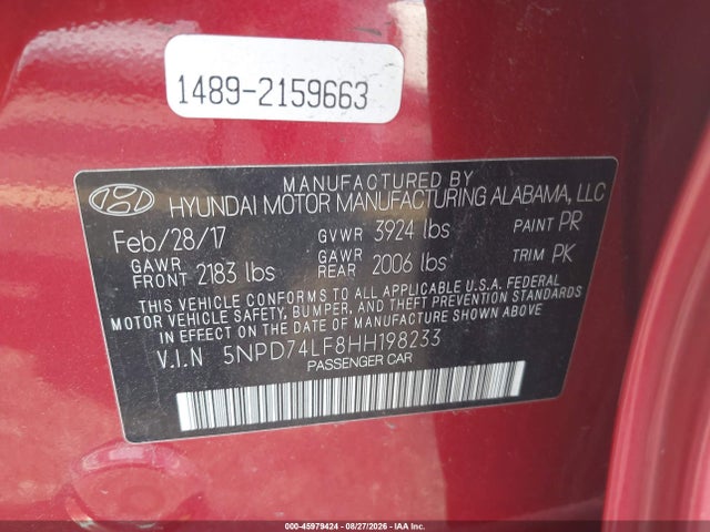 2017 Hyundai ELANTRA SE 照片 9