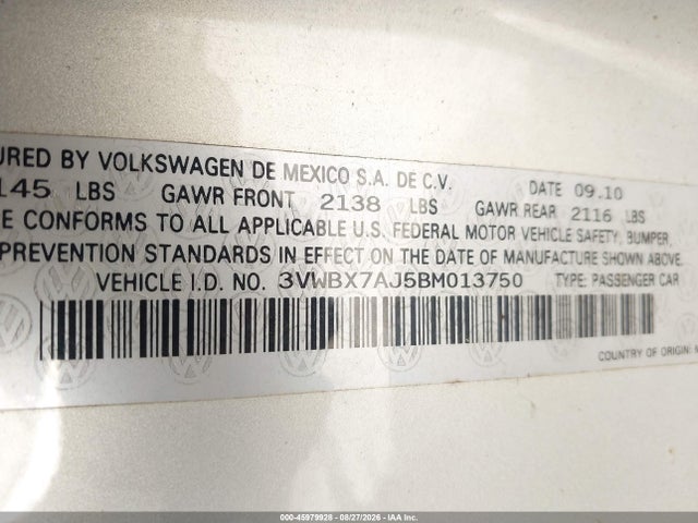 2011 Volkswagen JETTA 2.5L SE 照片 9
