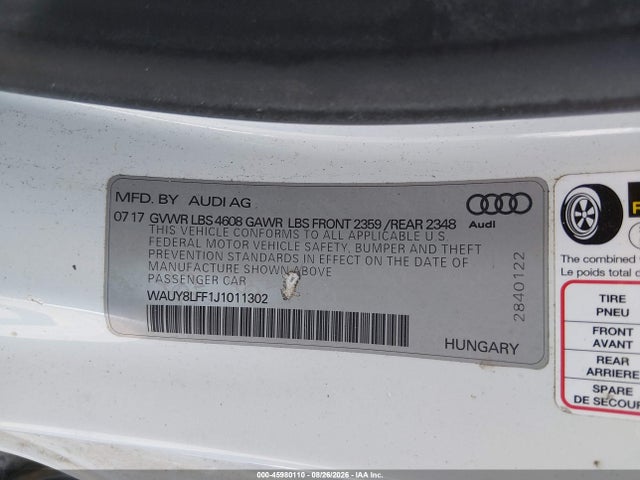 2018 AUDI A3 2.0T PREMIUM/2.0T TECH PREMIUM photo 9