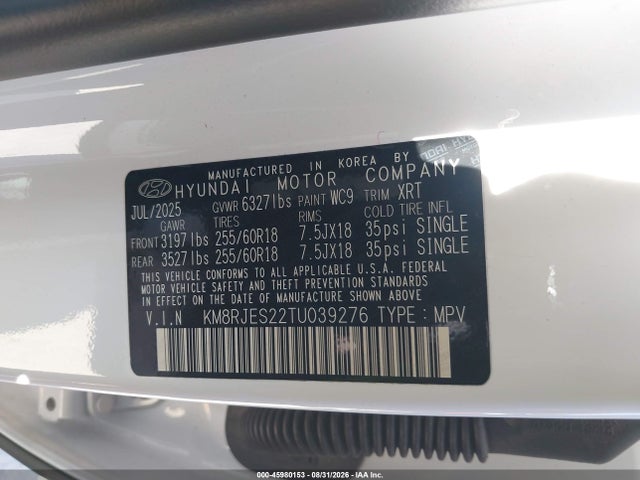 2026 HYUNDAI PALISADE XRT PRO 9