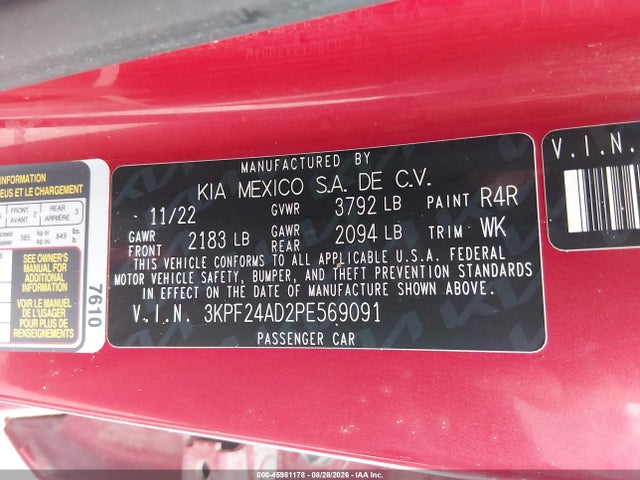 2023 KIA FORTE LXS 9