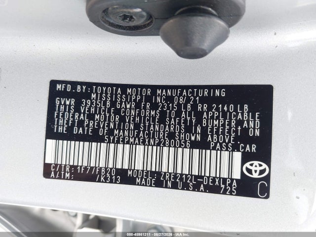2022 TOYOTA COROLLA LE 9