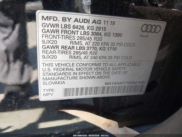 2019 AUDI Q7 45 PREMIUM 9