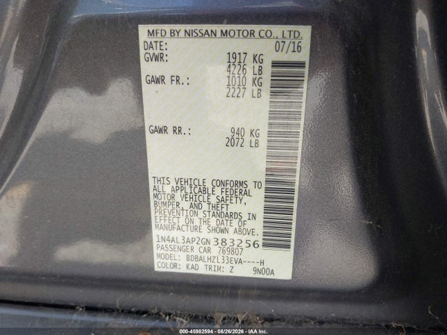 2016 Nissan ALTIMA 2.5 SR photo 9