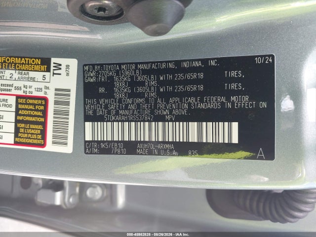 2024 TOYOTA HIGHLANDER HYBRID XLE 9