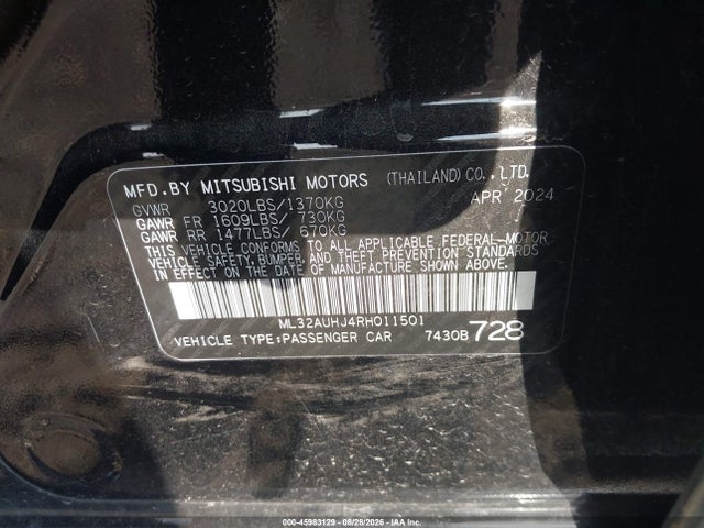 2024 MITSUBISHI MIRAGE ES/LE 9