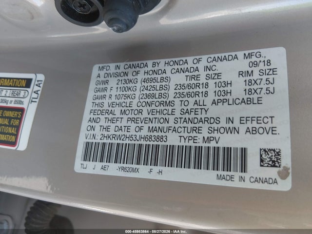 2018 HONDA CR-V EX 9